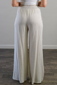 Soft Linen Smocked Waist Pant