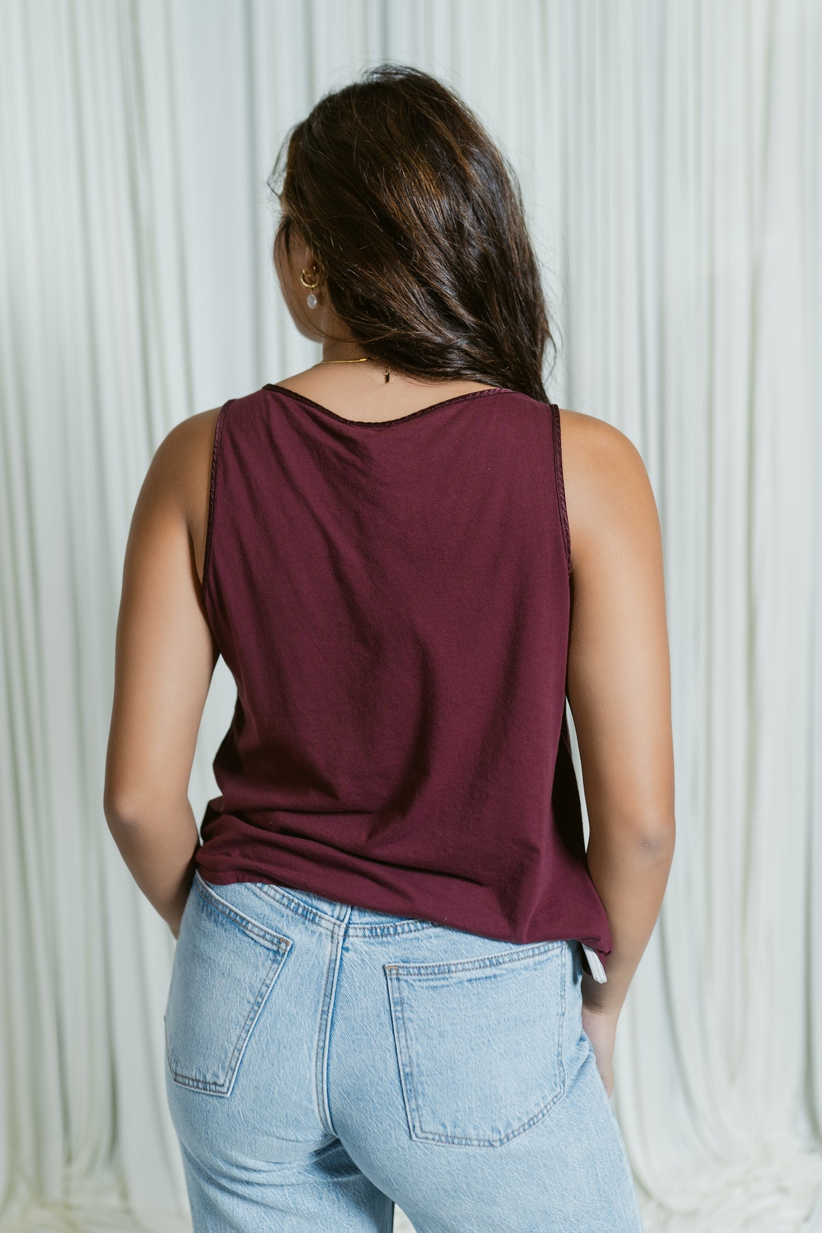 Alara Jersey Back Satin Tank Top