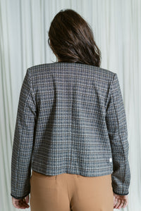 Tweed Button Down Tailored Jacket