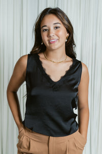 Delicate Intentions V-Neck Lace Tank