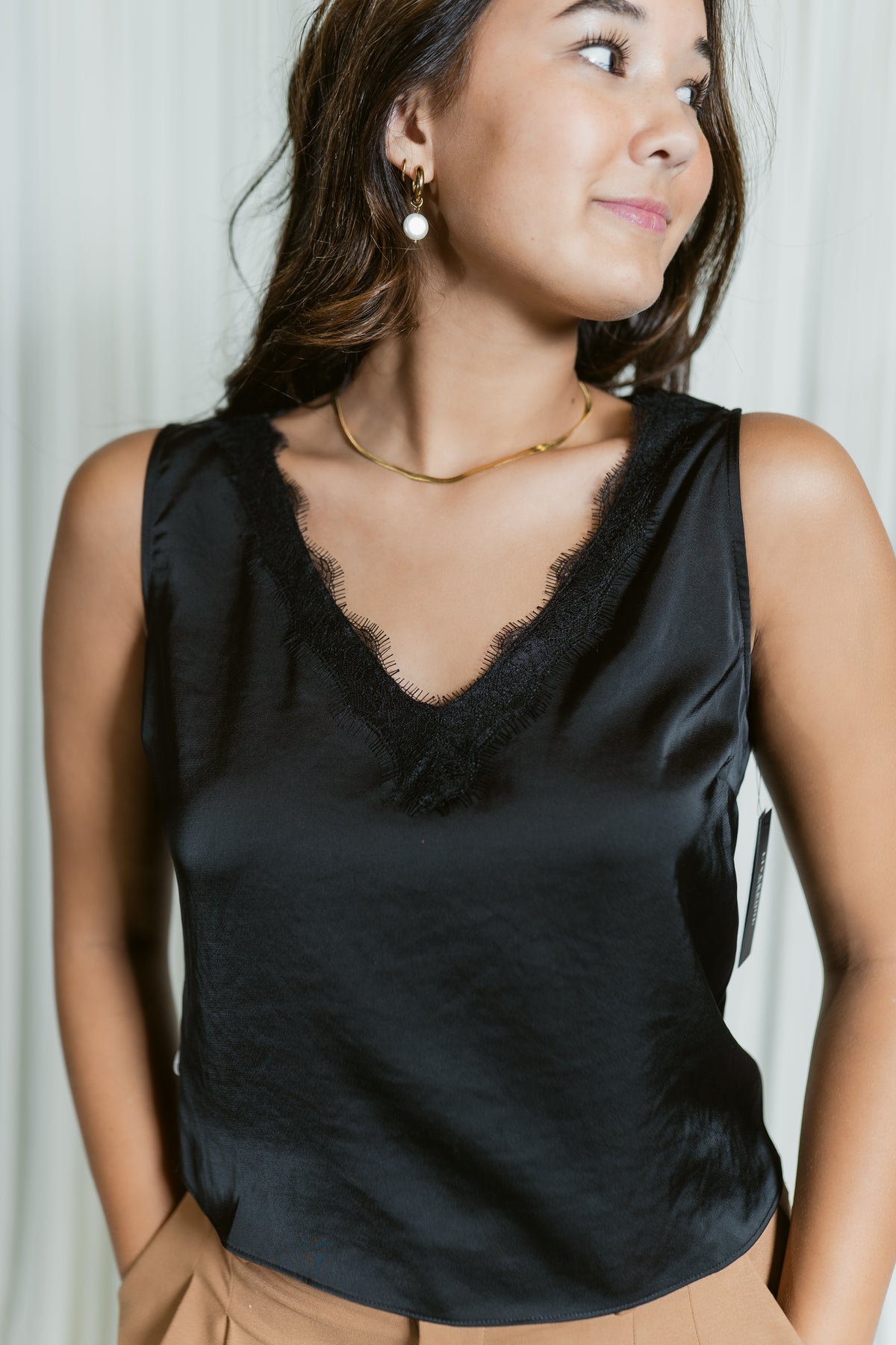Delicate Intentions V-Neck Lace Tank