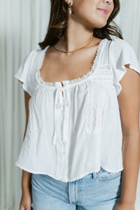 Georgia Lace Detail Short Sleeve Blouse