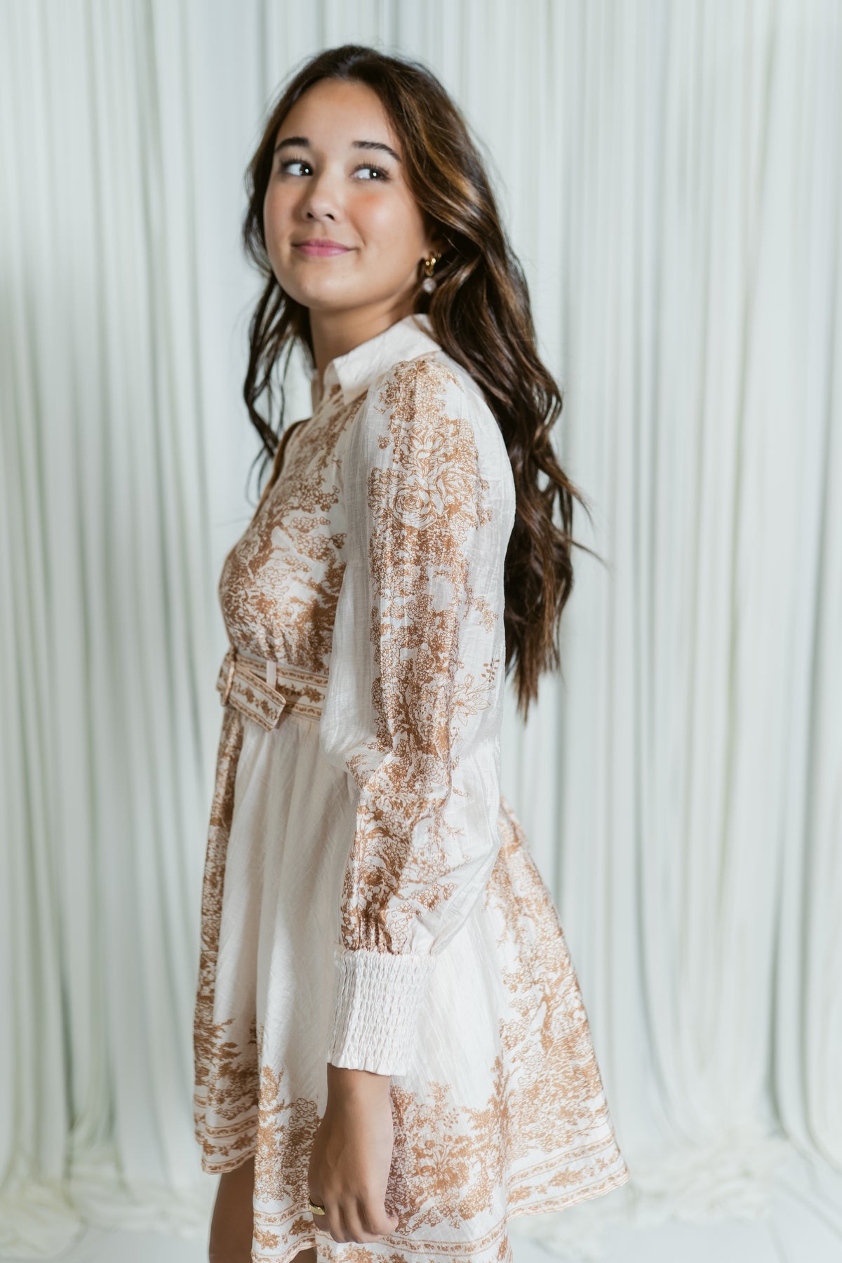 Sunday in Provence Button Down Mini Dress W/ Belt