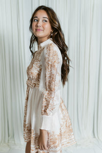 Sunday in Provence Button Down Mini Dress W/ Belt