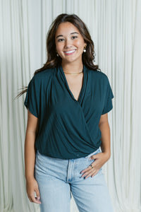 Cupro Surplice Blouse