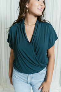 Cupro Surplice Blouse