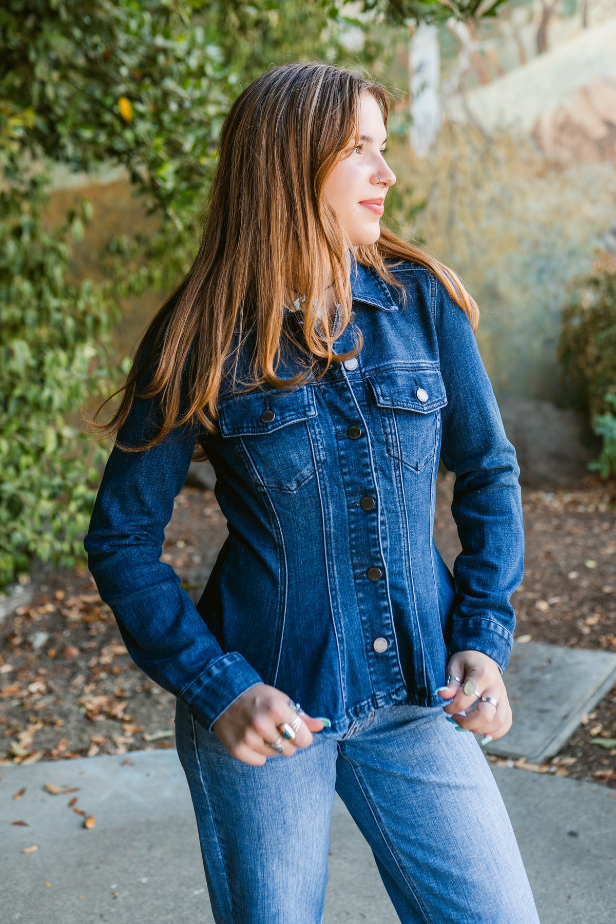 Fit and Flare Trucker Denim Jacket