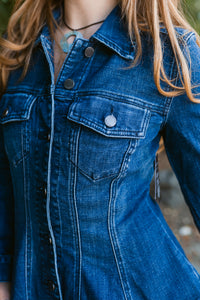 Fit and Flare Trucker Denim Jacket