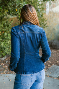 Fit and Flare Trucker Denim Jacket