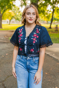 Moonlit Floral Blouse