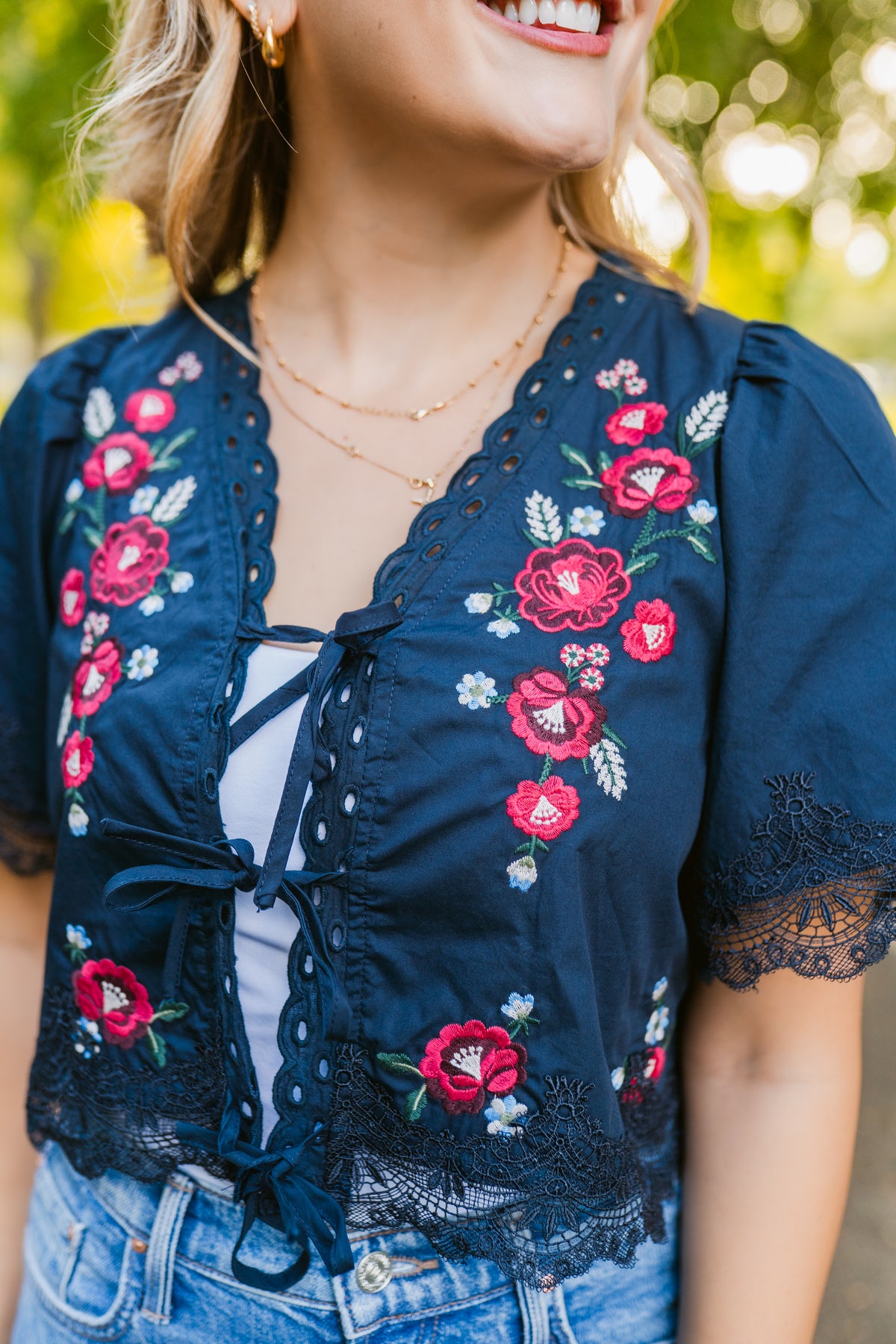 Moonlit Floral Blouse