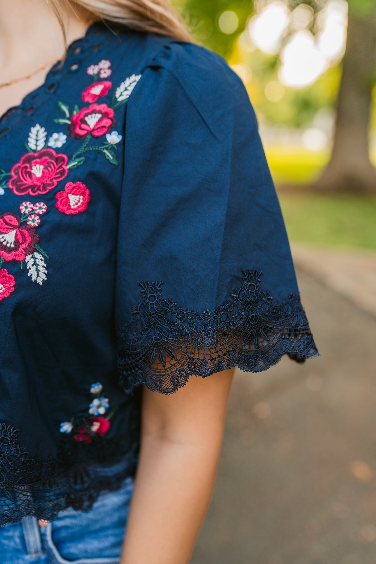 Moonlit Floral Blouse