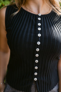 Tilly Sleeveless Button Front Vest