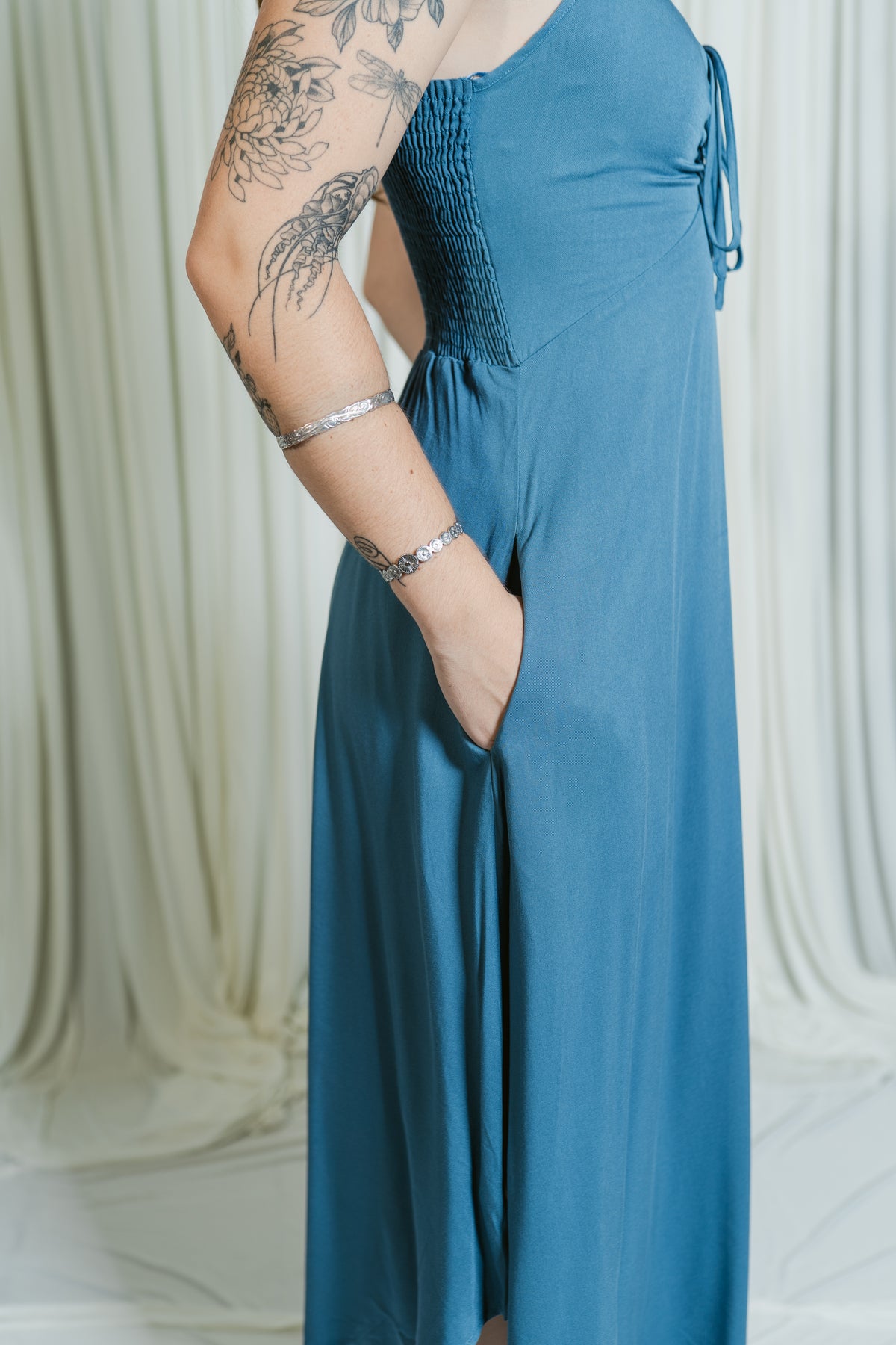 Estelle Ruched Midi Dress