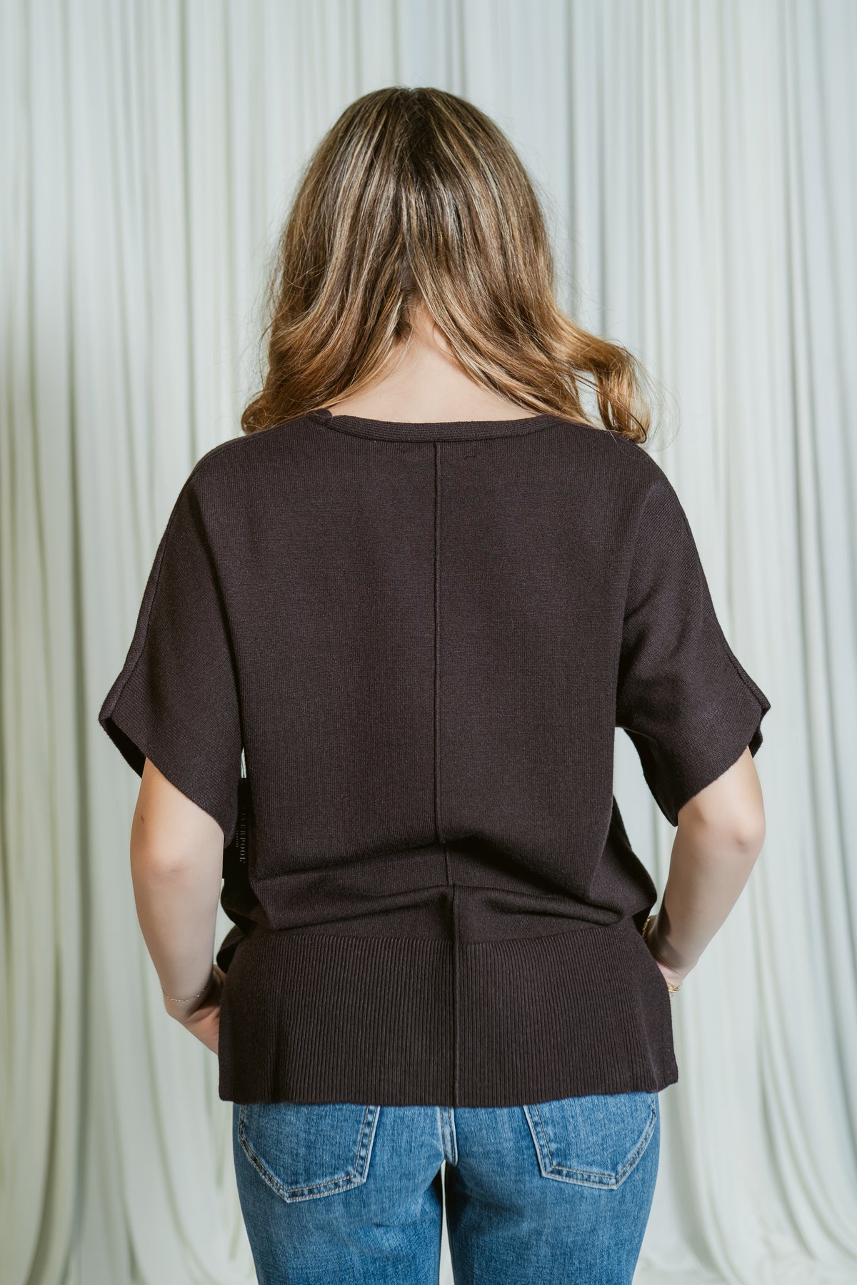 Effortless Short Sleeve Dolman V-Neck