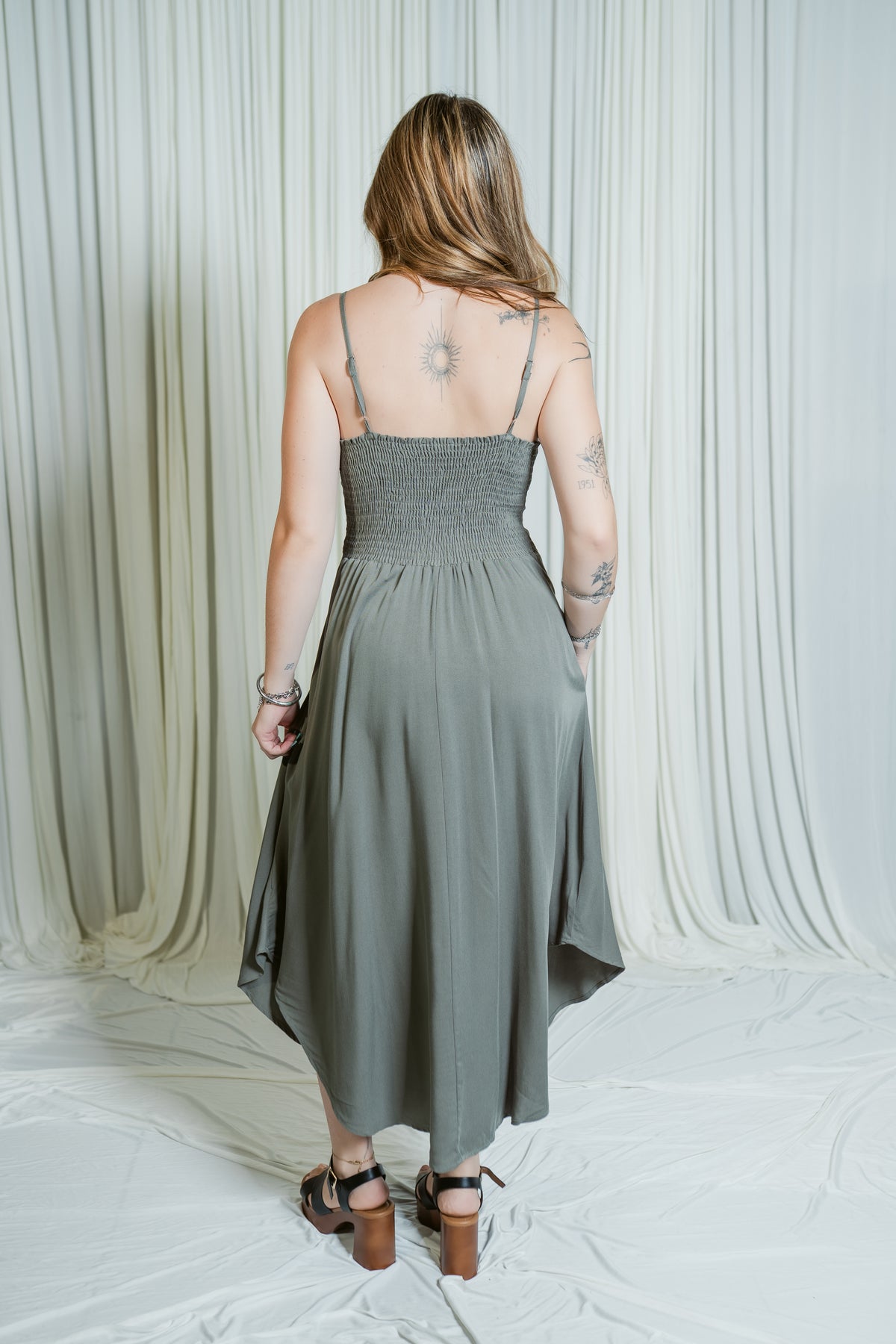 Estelle Ruched Midi Dress
