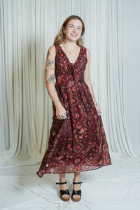 Linda V-Neck Corset Midi Dress
