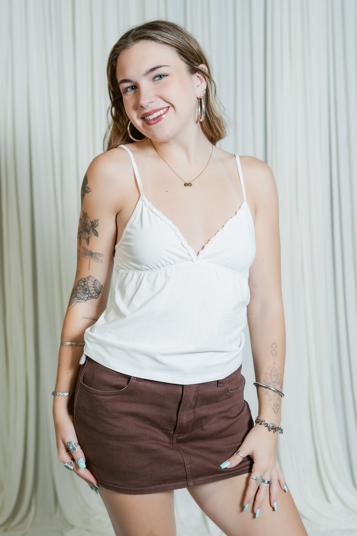 Day Off Denim Mini Skirt W/ Built in Shorts
