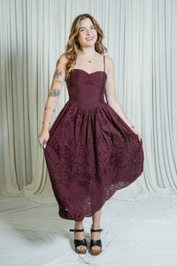 Merlot Rouge Midi Dress