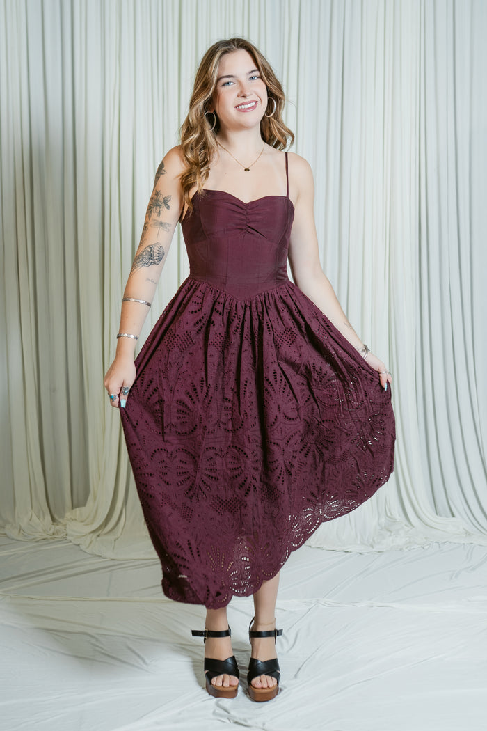 Merlot Rouge Midi Dress