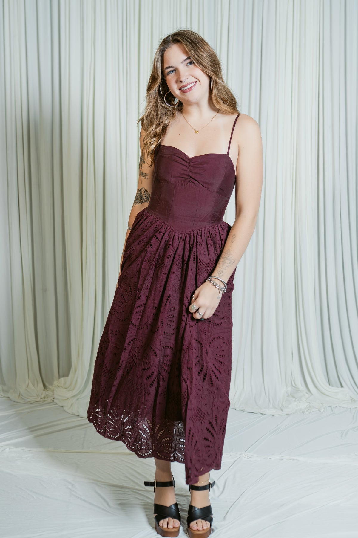 Merlot Rouge Midi Dress