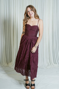 Merlot Rouge Midi Dress