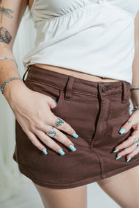 Day Off Denim Mini Skirt W/ Built in Shorts