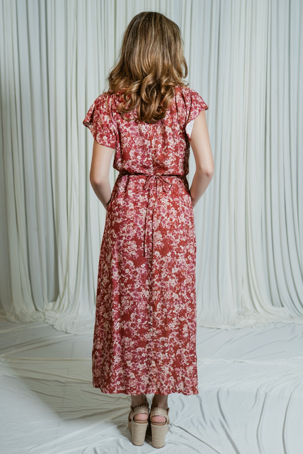 Rubi's Ruched Midi Dress