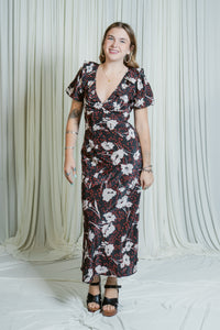 Vivian Puff Sleeve Ruffle Maxi Dress