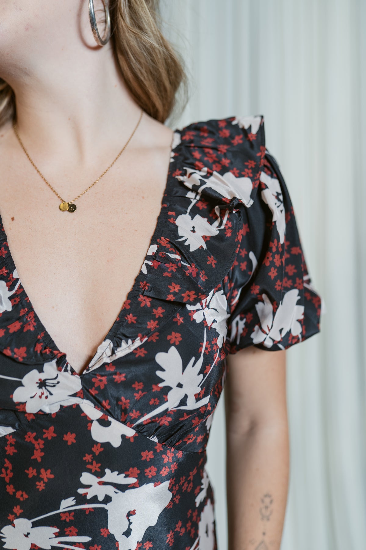Vivian Puff Sleeve Ruffle Maxi Dress