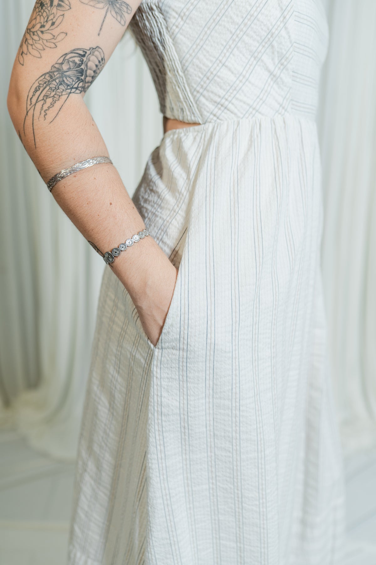 Marina Striped Midi Dress