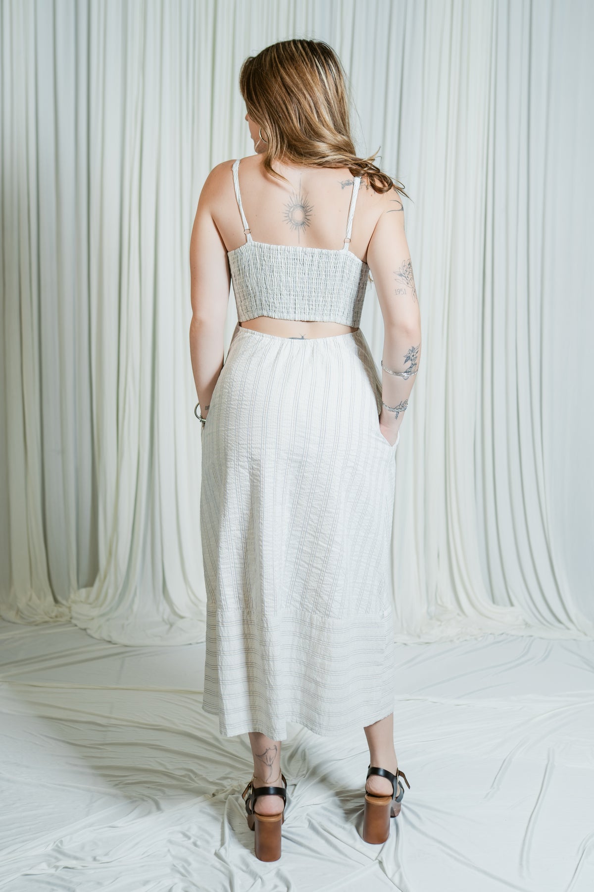 Marina Striped Midi Dress