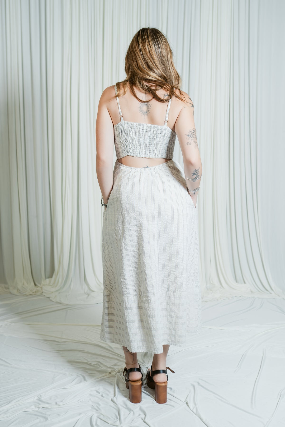 Marina Striped Midi Dress