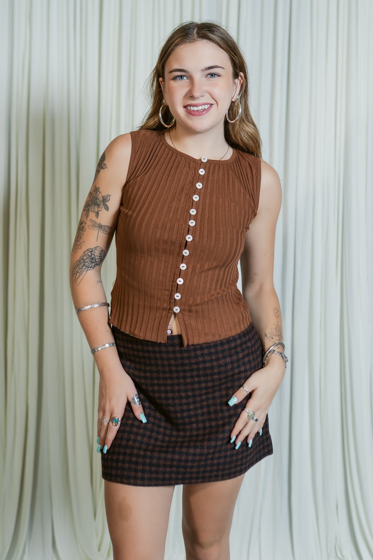 Tilly Sleeveless Button Front Vest
