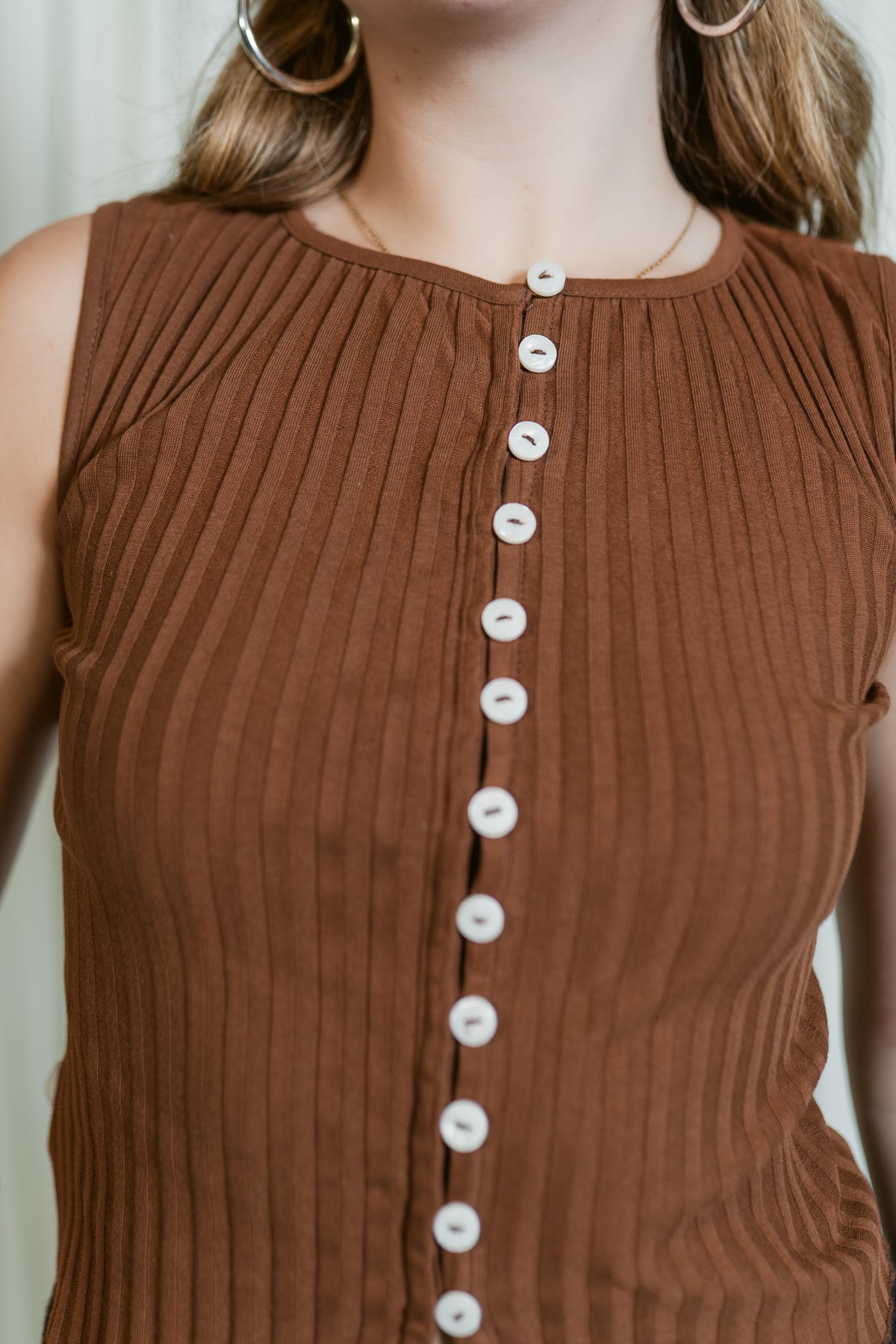 Tilly Sleeveless Button Front Vest
