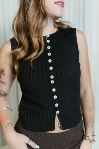 Tilly Sleeveless Button Front Vest