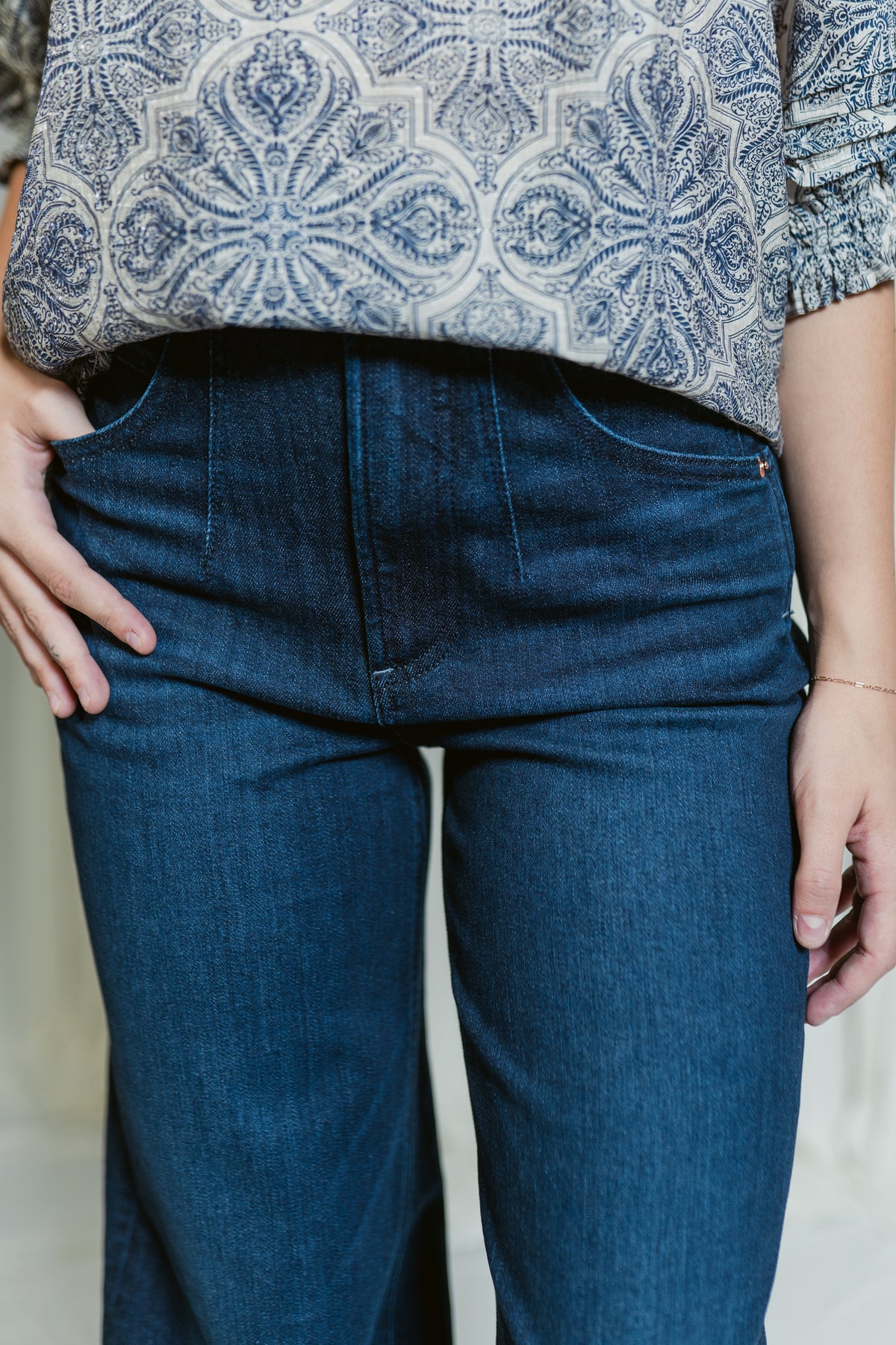 Skyline Double Button Lana Wide Leg Full Length