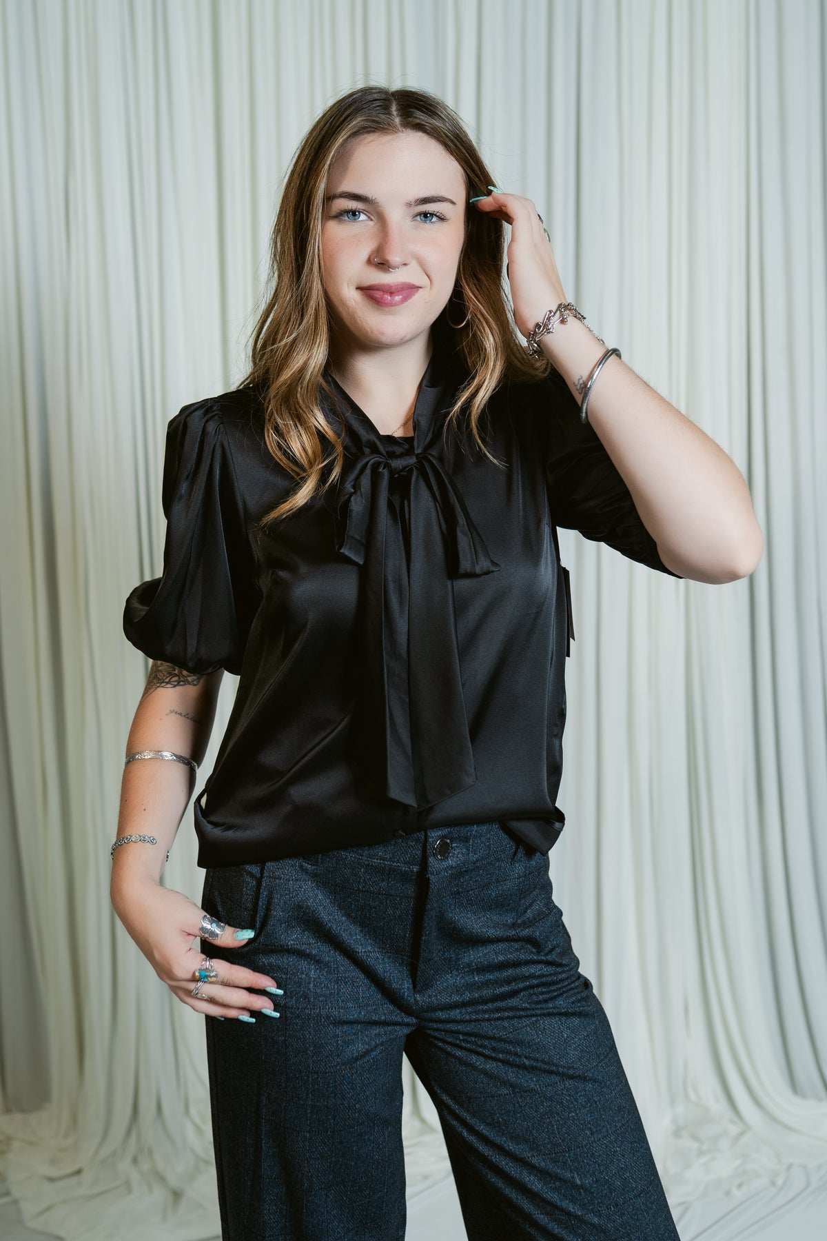 Camille Tie-Neck Blouse