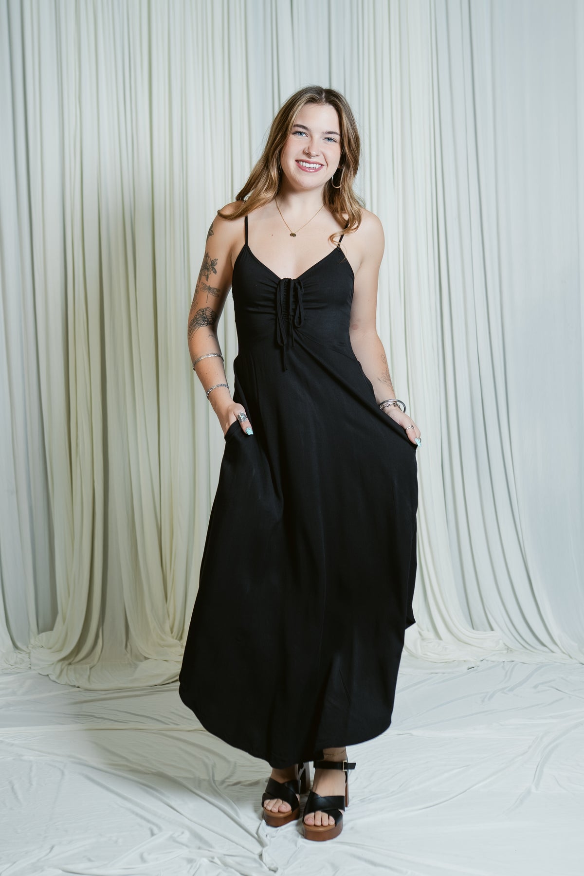 Estelle Ruched Midi Dress