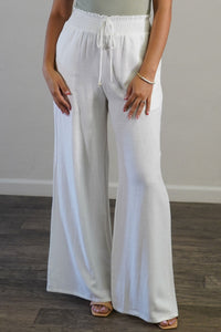 Soft Linen Smocked Waist Pant