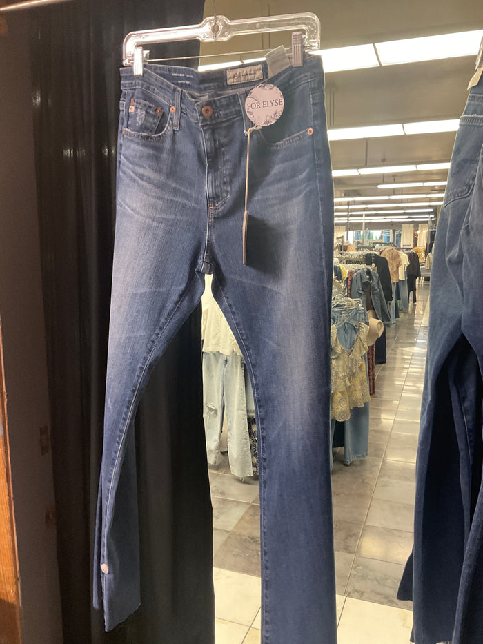 Farrah Favorite Mid Rise Bootcut Jeans W/ Raw Hem