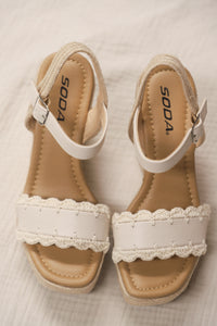 Woven Top Strap Summer Wedge