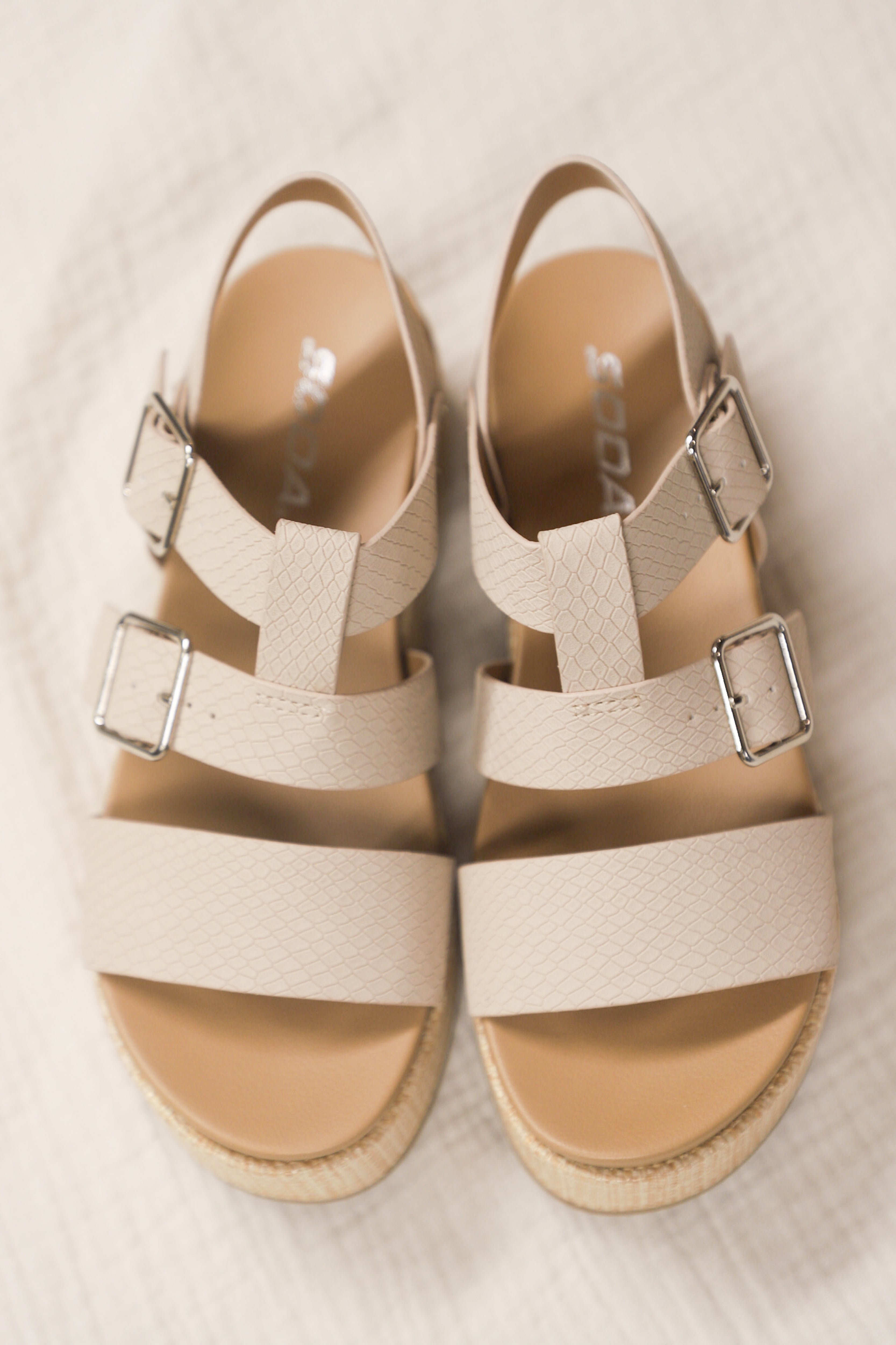 Women's Tanner Double Band Platform Sandals - A New Day™ Off