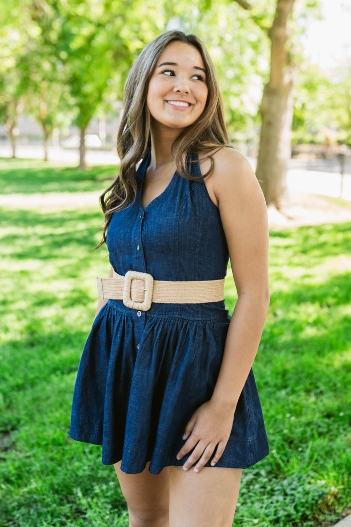 Clean Break Denim Mini Dress