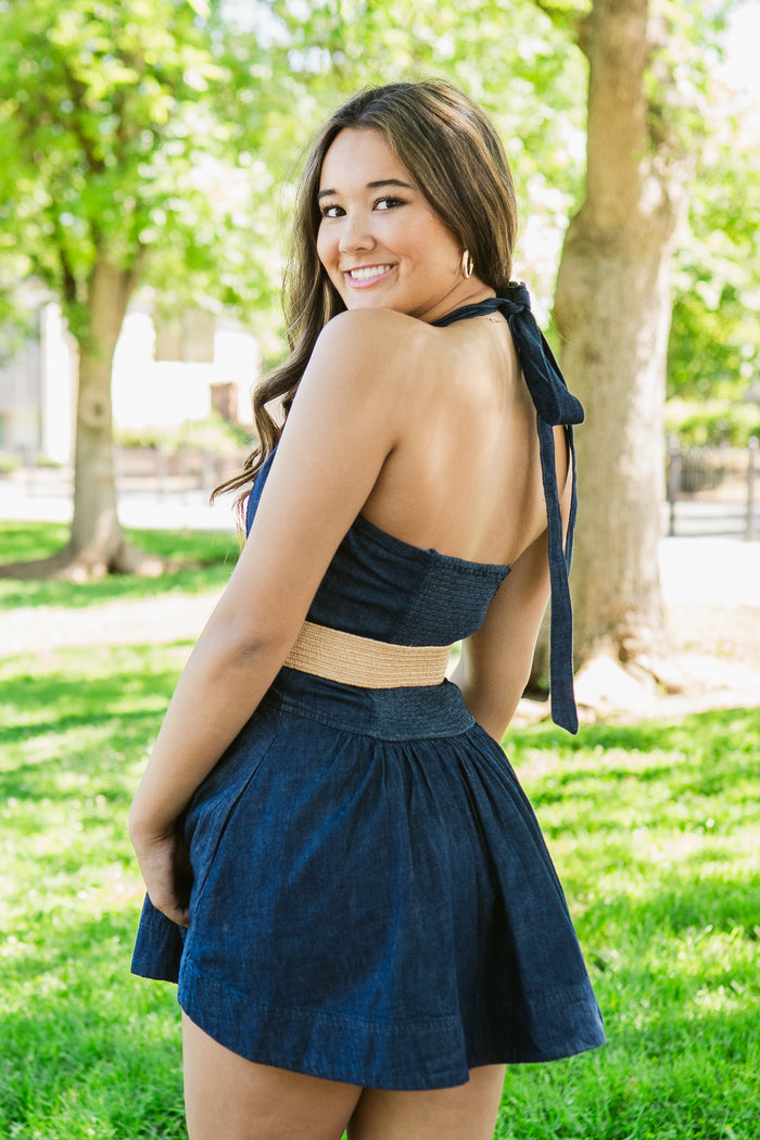 Clean Break Denim Mini Dress