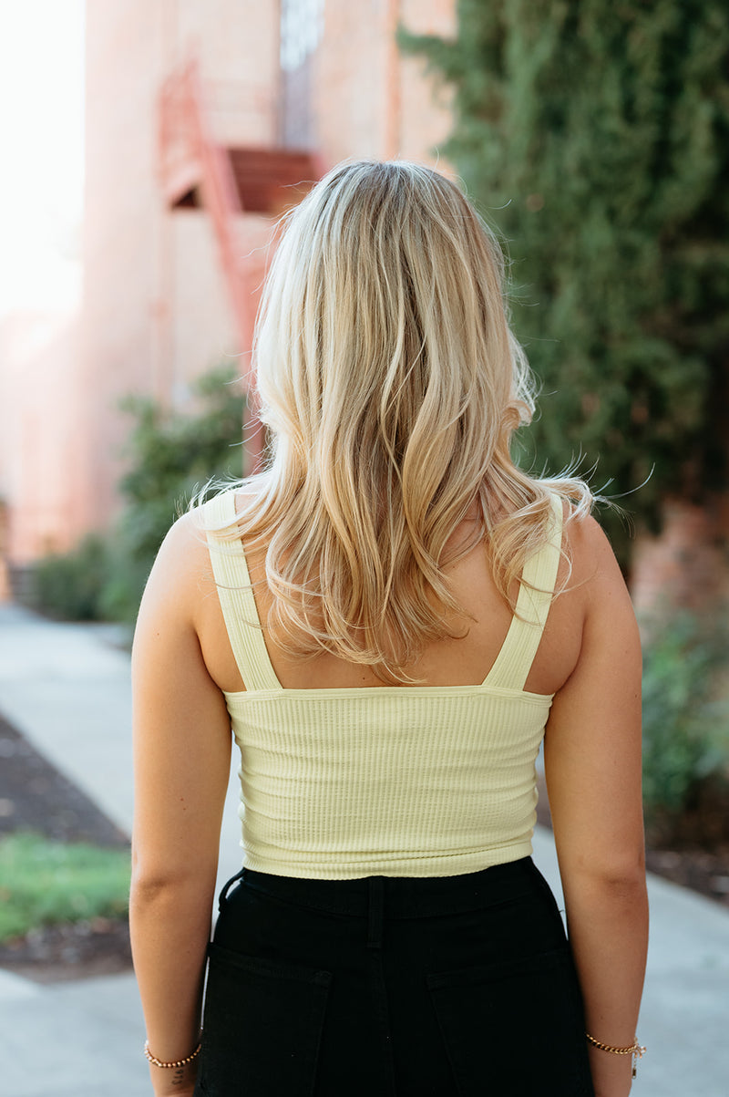 V-Neck Ribbed Crop Top