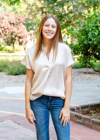 Celeste Crinkle Drop Shoulder Blouse