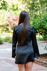 O-Ring Midnight Long Sleeve Mini Dress