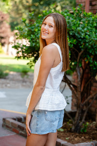 Heather High Rise Clean Hem Denim Short