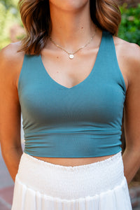 V-Neck Racerback Cropped Tank